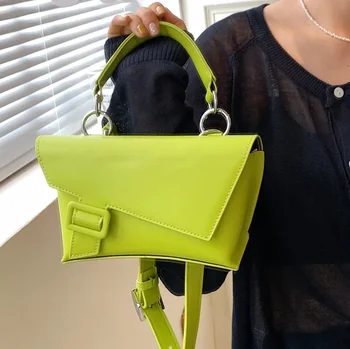 2023 Yeni Küçük Kadın Çanta Tasarımcısı Kadın Deri omuzdan askili çanta çapraz vücut kadın çantaları Katı Flap Çanta Kızlar moda Tote Sac Yeşil