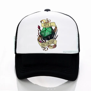 Erkekler Rulo Girişimi şapka Dnd D20 D & D Oyun Zar Saf pamuklu beyzbol şapkası Moda Marka Yaz Nefes örgü snapback şapka