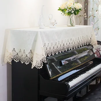 Yüksek Dereceli Kalınlaşmış Dantel Piyano Kapağı-Modern Minimalist Toz Geçirmez Piyano Kapağı Tezgah Kapağı-Ev Piyano Dekorasyon Güzel