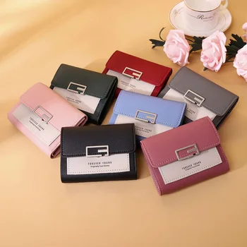 Kadın küçük cüzdan bozuk para cüzdanı Bayanlar Kız için Para Cebi Moda Lüks Tasarım kart tutucu Kadın Basit PU deri Cüzdan
