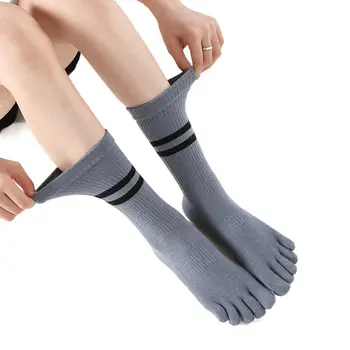 Yumuşak Çizgili Koşu Silikon Nokta Buzağı Çorap Pamuk kaymaz Orta Tüp Çorap Bölünmüş Ayak Çorap Beş Parmak Çorap Kadın Çorap