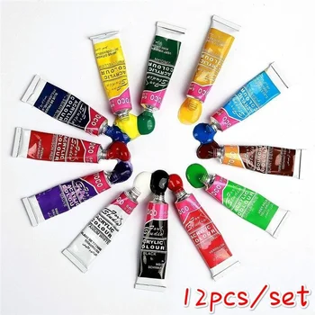 12 Renkler / Set Akrilik Boya Renk Seti Akrilik Boyalar Pigment Sanatçılar Sanat Malzemeleri Boyama Malzemeleri Suluboya 2023