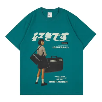 Yüksek Kaliteli Erkek Kadın Pamuklu T Shirt Erkek kısa Kollu baskılı tişört Çiftler Gevşek Tees Tops Harajuku Streetwear