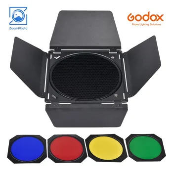 Godox BD-04 Ahır Kapı Petek Izgara 4 Renk Jel Filtreler AD - R6 Standart Reflektörler AD600Pro