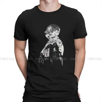 Alfred Hitchcock Kolaj T Shirt Goth erkek Tees Yaz %100 % Pamuklu giysiler O-Boyun TShirt
