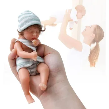 6 inç Minyatür Yeniden Doğmuş Bebek Bebek Silikon Tam Vücut Yıkanabilir Su ile Bebek Doğum Günü Yılbaşı Hediyeleri Çocuklar için