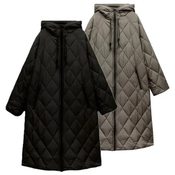 XSJPZH-Kadın Kışlık Ceket, Yeni Moda, Gündelik Cep, Fermuarlı Dekorasyon, Kapüşonlu Pamuklu Ceket, Sıcak Tutan Parka, 2023