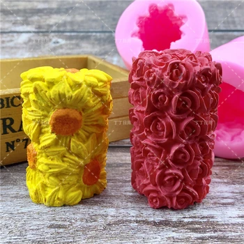 3D Çiçek Papatya Krizantem Sütunlar Fondan Silikon Kek Kalıbı Kek Şeker Çikolata Dekorasyon Pişirme Aracı Sabun Kalıp