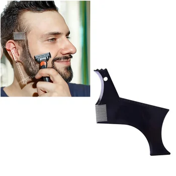 Erkekler Sakal Şablon StylingTool Çift Taraflı Sakal Şekillendirme Tarak Güzellik Aracı Tıraş Epilasyon Jilet Aracı Erkekler için