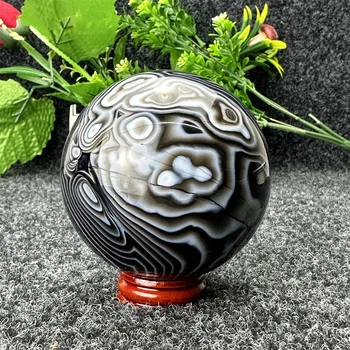 Doğal Siyah Çiçek Akik Kristal Top Taş Oyma Zarif Şifa Reiki Feng Shui Namaz Kötü Meditasyon Büyücülük Ev