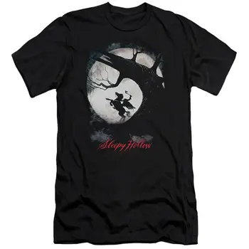 Sleepy Hollow Supernatural Korku Filmi Tim Burton Posteri Yetişkin ince tişört Tee