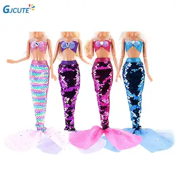 Kız oyuncak bebek giysileri Parlak Güzellik Balık Kuyruğu Elbise Mermaid Kostüm 11 İnç oyuncak bebek giysileri Aksesuarları 1/3 BJD Blythe Doll Elbise Çocuk Oyuncak