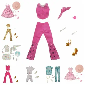 1 Takım Film oyuncak bebek giysileri Bebek Aksesuarları Prenses DIY Çift Bebek Seti Sevimli Ayakkabı Bebek Elbise 30cm Bebek