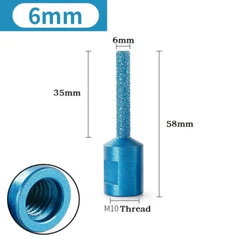 Parmak Ucu Freze Kesme 1 ADET 6/10/15mm Mavi Verimli Performans M10 İplik Taş Delme İçin Yüksek Kaliteli