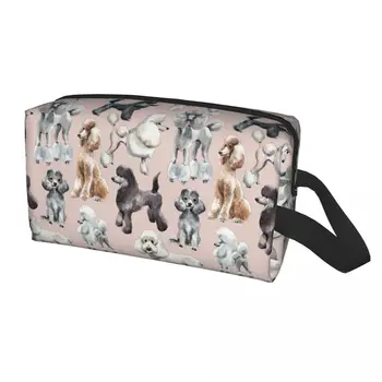 Kawaii Oodles Kaniş Köpek Seyahat makyaj çantası Kadın Hayvan Pet Köpek Makyaj Kozmetik Çantası Güzellik Depolama Dopp Kiti