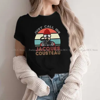 Dalış Tüplü Dalış Polyester TShirt Kadınlar için Jacques Cousteau Legend Yumuşak Eğlence Tee T Shirt Yenilik Moda
