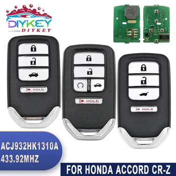 DIYKEY Yakınlık Uzaktan Kumanda Fob FCC ID: ACJ932HK1310A Honda Accord İçin CR-Z 2016 2017 433.92 MHz ID47 Çip Akıllı Araba Anahtarı