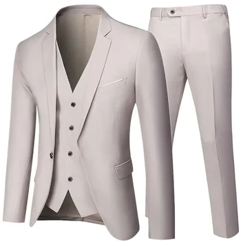 Takım elbise Ceket Ceket Blazers Pantolon Yelek erkek Düğün Üç Adet Pantolon Yelek Büyük Boy Profesyonel Takım Elbise
