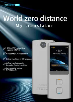 Yeni stil T17 AI Ses Gerçek Zamanlı Çevirmen 138 Çoklu Çevrimiçi Dil Ses Kayıt 3.1 İnç Dokunmatik Ekran Öğrenme Dönüşüm
