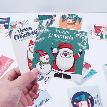 30 adet Kare Merry Christmas Küçük Hediye Mesaj Yazılabilir Tebrik Kartları Yeni Yıl Kartpostal Hediye Kartı Parti Dekorasyon A0KE