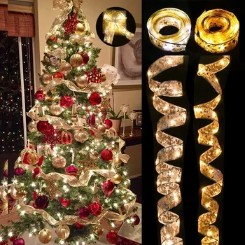 Şerit Peri İşık Noel Dekorasyon Noel Ağacı Süsler Ev İçin 2023 Yay Dize Işıkları Navidad Natal Yeni Yıl 2024