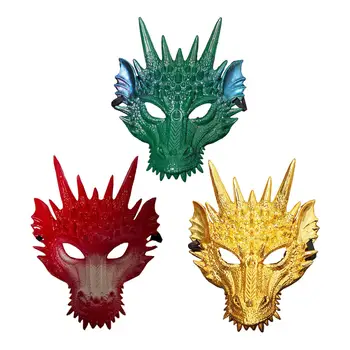Ejderha Maskesi Cadılar Bayramı Kostüm Aksesuarları Fotoğraf Prop Fantezi Unisex Yüz Maskesi