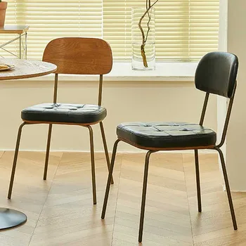 Salon İskandinav yemek sandalyeleri Metal Kol Benzersiz Tasarım yemek sandalyeleri Modern Lüks Sandalyeler Salle Yemlik yemek odası mobilyası WK50CY