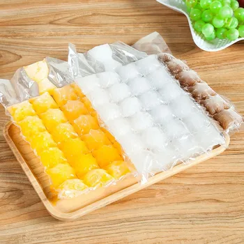 10 adet / paket Tek Kullanımlık Buz yapma Çanta Buz Küpü Kalıpları Buz Küpü DIY Kalıpları Mutfak Aksesuarları Ve Araçları Şeffaf Buz Torbaları
