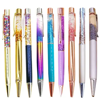 Kristal Kalem Elmas Tükenmez Kalemler Kırtasiye Kalem Yağlı Güzel Çok renkli Metal Kalem Elmas Tükenmez Kalemler