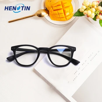 Henotin okuma gözlüğü erkekler ve kadınlar mavi ışık engelleme moda HD yüksek kaliteli reçete gözlük +0+1.0+2.0+3.0+4.0
