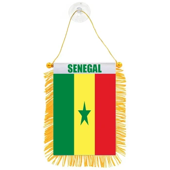 Doğrudan Teslimat Araba pencere dekorasyonu Leke Kiraz Kuşu Flama Senegal Bayrakları