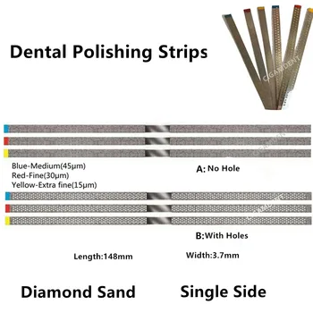 Diş Metal Parlatma Bitirme Şeritleri Porselen Diş Parlatıcı Elmas Kum Orta İnce Ekstra İnce Tek Taraflı