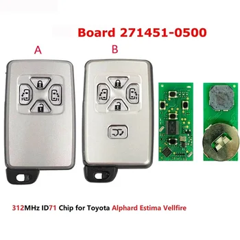 CN007255 Toyota İçin akıllı anahtar 4 Düğmeler Sürgü Kapı 312MHz Parça Numarası 271451-6230 Siyah Kapak PCB 6221 Kurulu