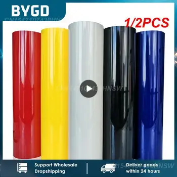 1/2 ADET x 152CM Araba Kırmızı Vinil Film Su Geçirmez UV Dayanıklı Wrap Sticker Süper Parlak Folyo Dekorasyon Çıkartması Araba Styling