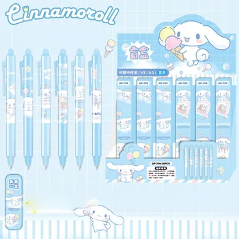 36 adet / grup Sanrio Cinnamoroll Silinebilir Basın Jel Kalem Sevimli 0.5 mm Mavi Mürekkep Nötr Kalemler Promosyon Hediye Ofis Okul Malzemeleri