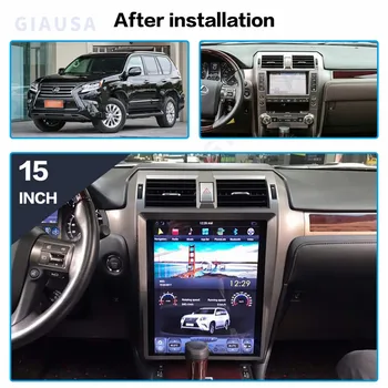 Araba Radyo GPS Navigasyon PX6 15 inç Tesla Ekran Android Multimedya LEXUS GX 460 2015 GX400 GX460 Stereo Bluetooth Kafa Ünitesi