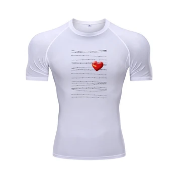 Dikenli Tel Kırmızı Kalp 2018 Erkekler Benzersiz Tasarım beyaz tişört sevgililer Günü Hediye Tops & Tees Kişiselleştirilmiş Kısa Kollu