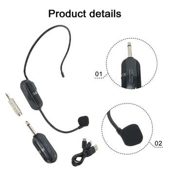 2.4 G Kablosuz mikrofonlu kulaklık Mikrofon Sistemi ses amplifikatörü Hoparlör Karaoke Bilgisayar Öğretim Hoparlör Mikrofon