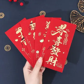 6 Adet Sevimli Kırmızı Zarf Yaratıcı Çin Tarzı Şanslı Para Zarfları Üç Boyutlu Karikatür hediye çantası Yılı Ejderha