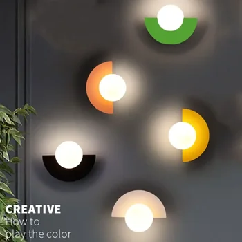Modern G9 Fan şeklinde Duvar Lambası Macaron Renkli Gece Lambası Minimalizm iç mekan ev dekorasyonu fikstür Yatak Odası Başucu ışıkları