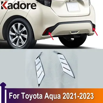 Toyota Aqua 2021 için 2022 2023 Krom Arka Reflektör Sis İşık Lambası Sis Farları Kapak Sticker Dekorasyon Trim Aksesuarları
