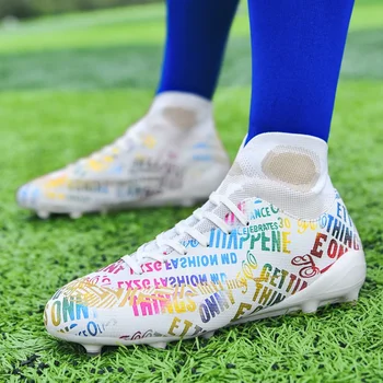 Çivili spor futbol kramponları Erkekler için Çocuk Çim Futsal futbol ayakkabıları Toplum Kapalı Cleats Orijinal Rahat Çocuk Çocuk Sneakers