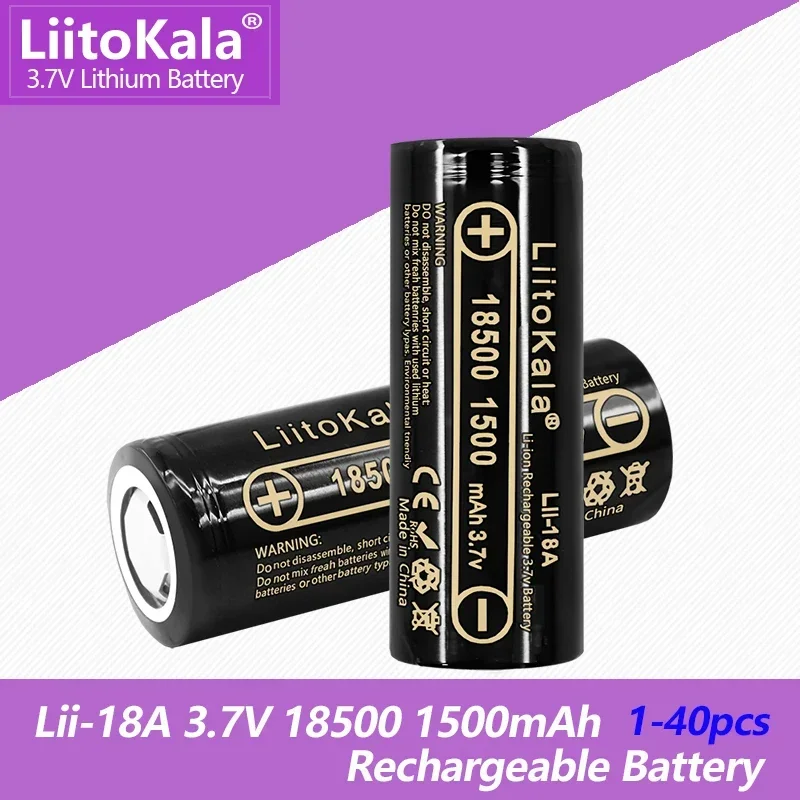 1-40 ADET LiitoKala Lii-18A 3.7 V 18500 1500mAh şarj edilebilir pil İçin güçlü ışık el feneri anti-ışık özel lityum pil