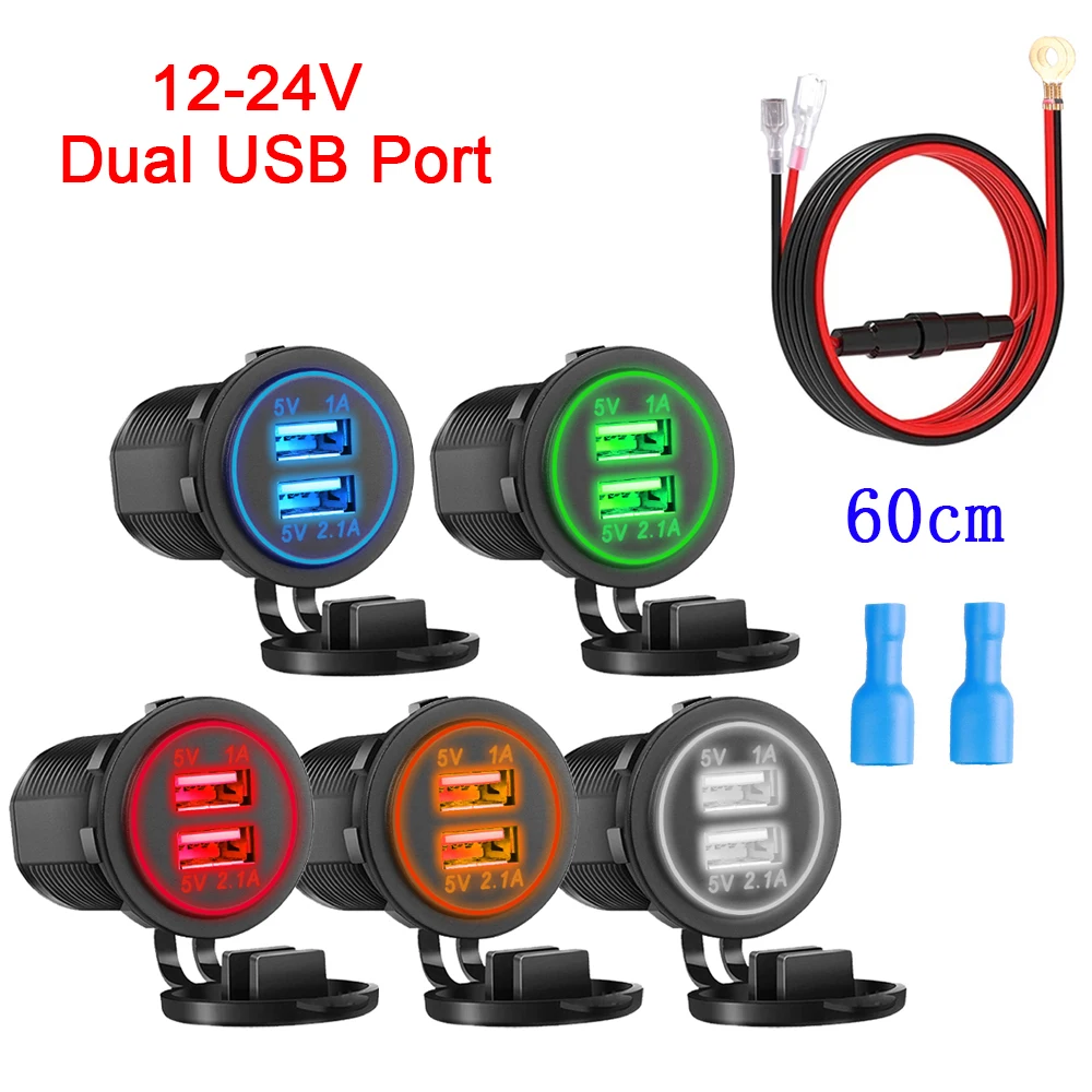 3.1 A Çift USB araba şarjı LED Dijital Hızlı şarj soketi Güç Çıkışı 12V 24V Araba Motosiklet Tekne Deniz USB Şarj Soketi
