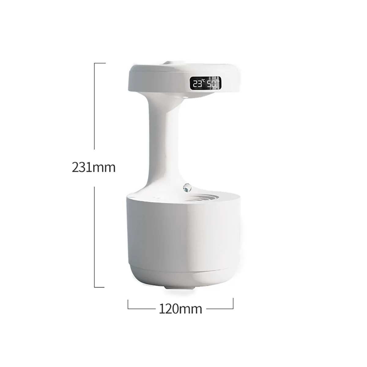 600ML Nemlendirici Ev Anti-Yerçekimi Su Damlacıkları Ultrasonik Serin Sis Makinesi için LED Ekran ile Yatak Odası Ofis
