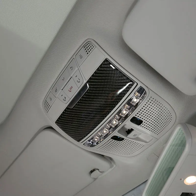 Araba Aksesuarları Okuma ışık paneli Karbon Fiber Okuma Lambası Paneli Sticker Mercedes Benz C Sınıfı İçin W205 C180 2016-2019
