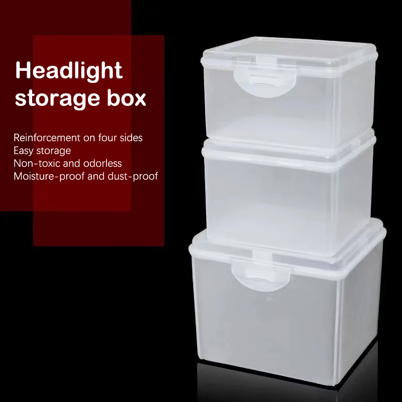 Flip saklama kutusu Şeffaf Masaüstü saklama kutusu LED Far ambalaj kutusu Giyen Far Plastik Kutu