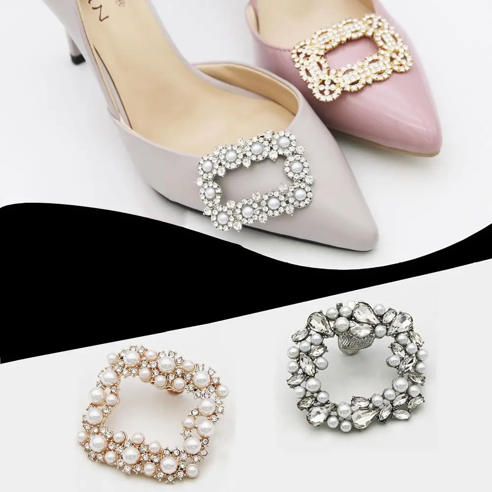 Kadınlar parlak dekoratif klip moda ayakkabı dekorasyon düğün çekicilik toka gelin