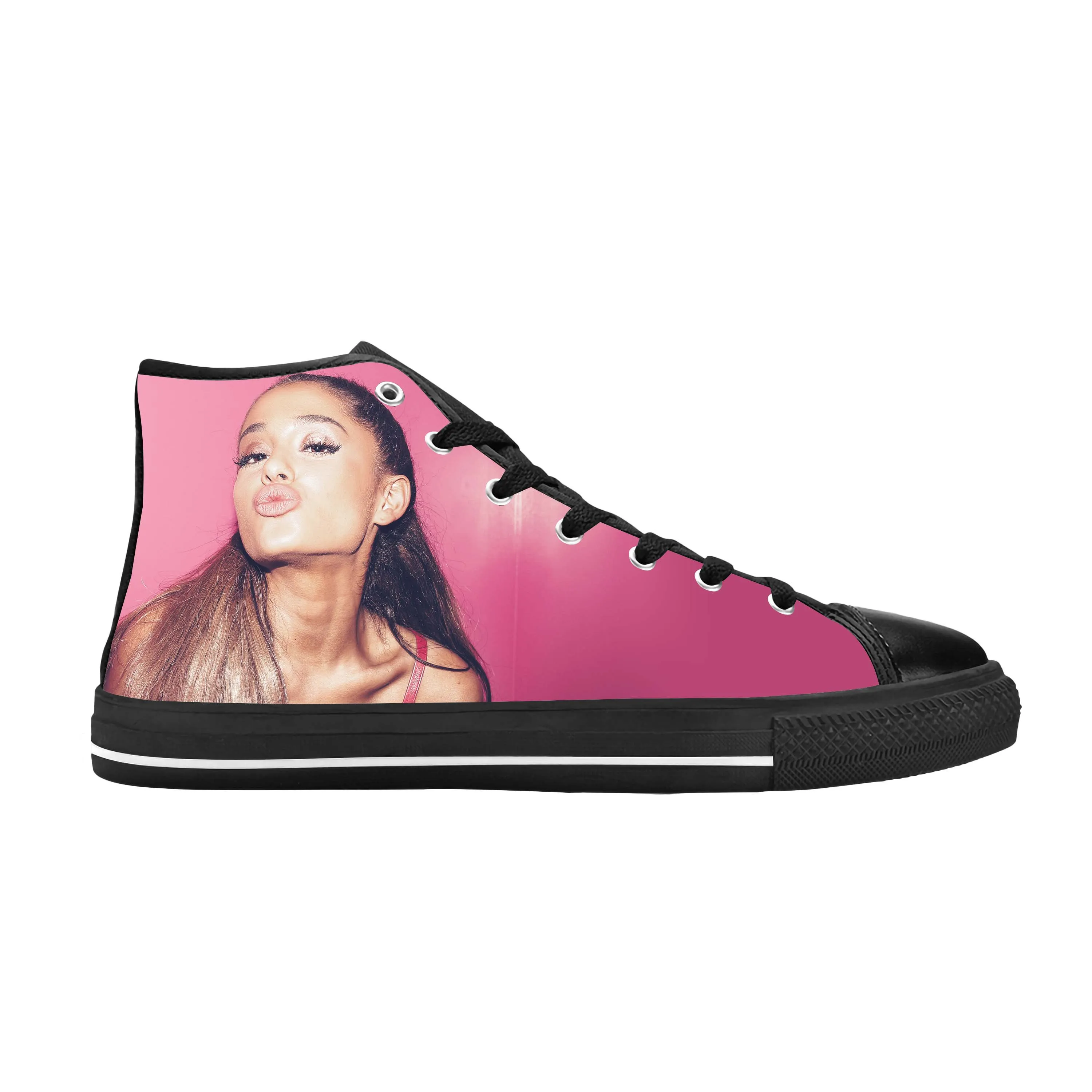 Pop Şarkıcı Müzik Ariana Sevimli Moda Popüler Kaya Rahat Bez Ayakkabı Yüksek Top Rahat Nefes 3D Baskı Erkekler Kadınlar Sneakers