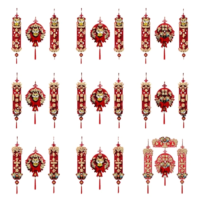 Q1JB Geleneksel Çin Yeni Yılı Beyitler 2024 Bahar Festivali Beyit Fuzi Karakter Süs Dekorasyon Ev Dekorları